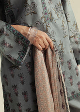 3-PC Unstitched Digital Printed Chiffon Coco By Zara Shahjahan | Fable-5B